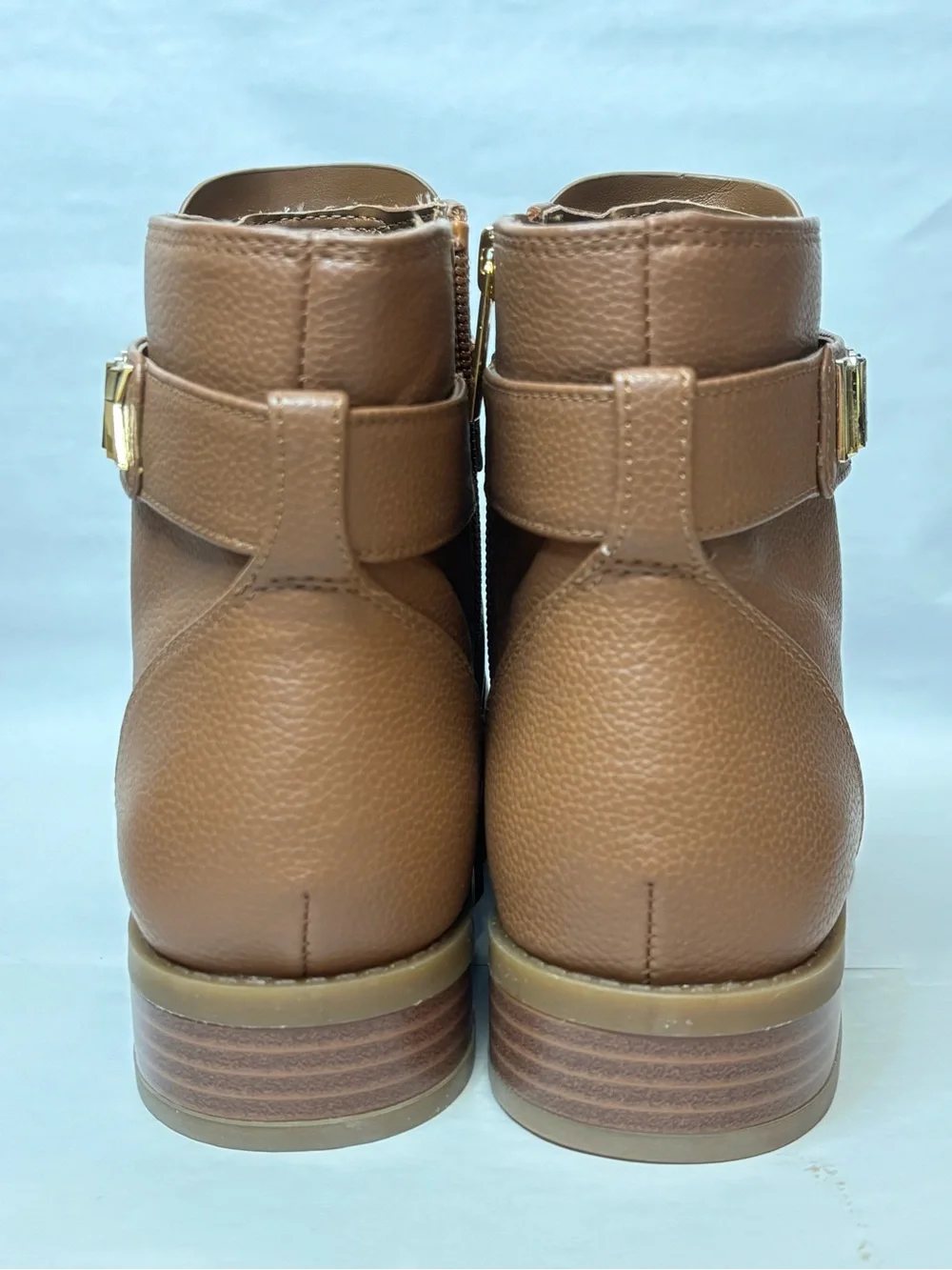 MICHAEL KORS Women's Brown Jilly Faux Pebbled Leather Ankle Boots US 7 #6068